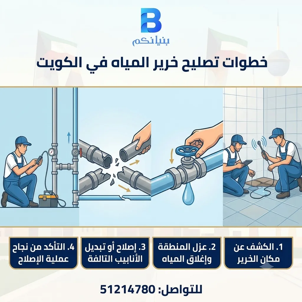 خطوات تصليح خرير المياه في الكويت