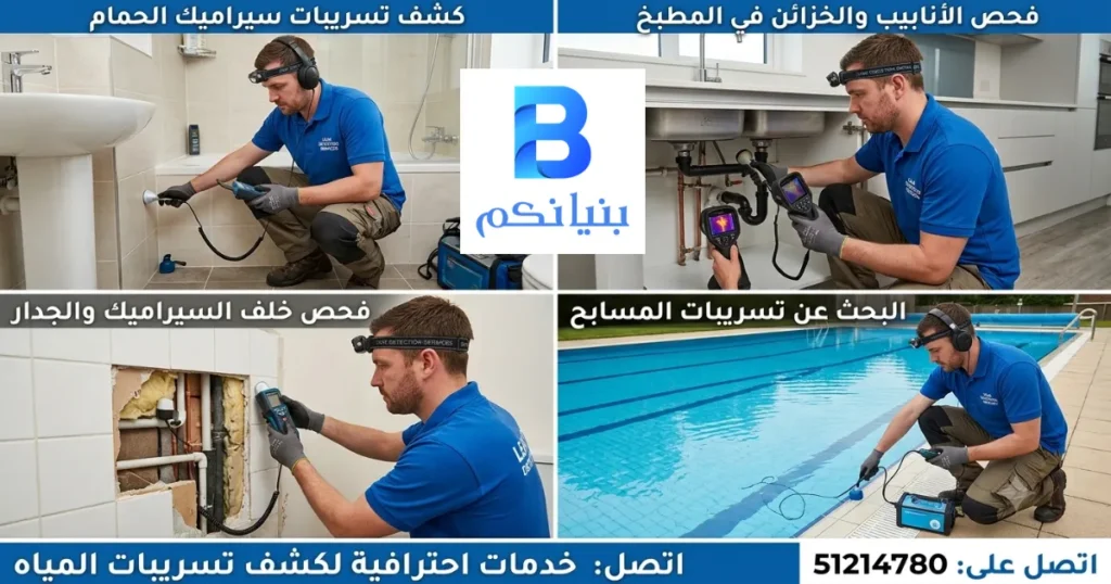 استخدام جهاز كشف خرير المياه في الكويت داخل الجدران وتحت البلاط