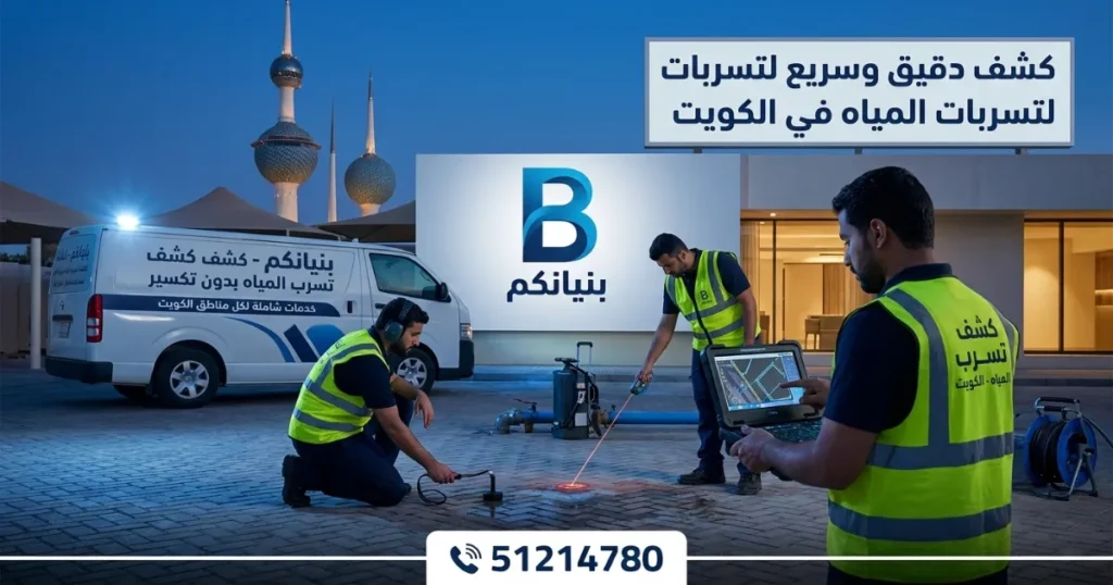 خدمة كشف تسريب المياه من شركة بنيانكم
